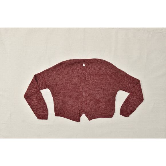 Express Women's Size XS Split Hem Crewneck Pullover Sweater Maroon Red - Picture 2 of 8